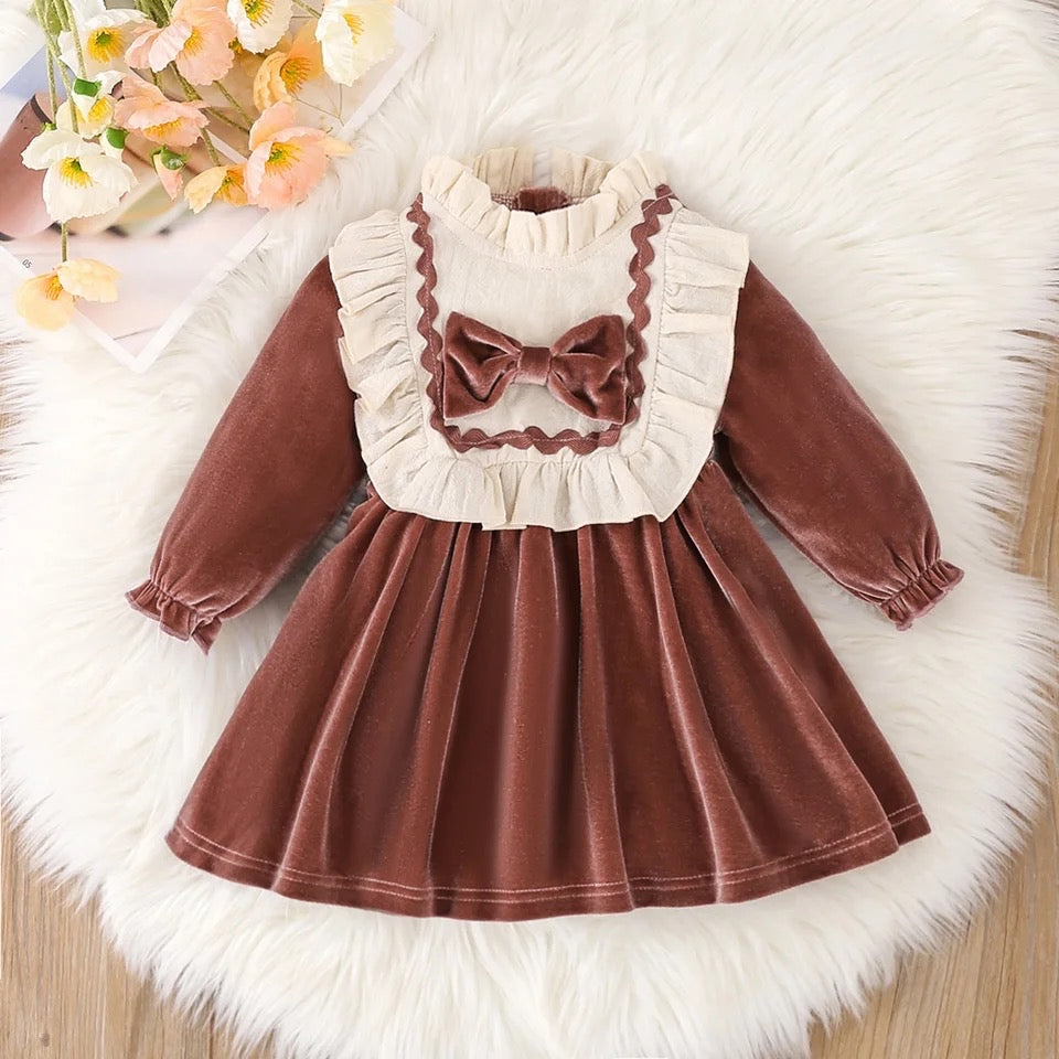 Baby girl 2024 velvet frock design