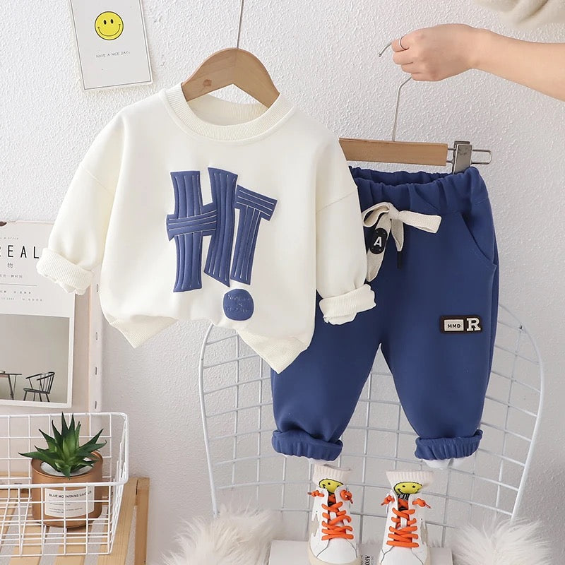 Boys Hi Printed Sweatshirt And Jogger 2 Pcs Set TrendyKid