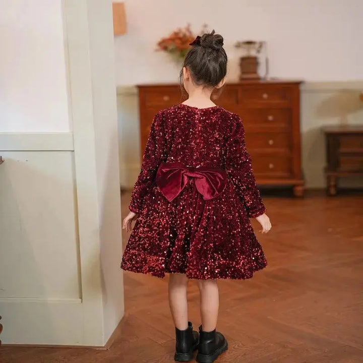 Girls Red Shimmer Dress TrendyKid