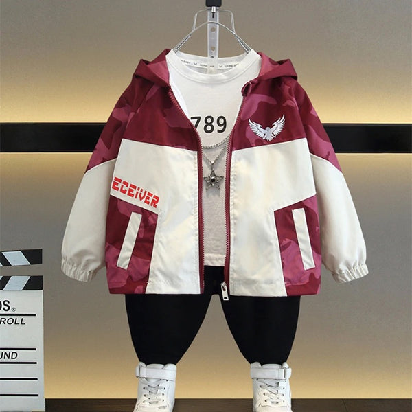 Boys Color-Blocked Camouflage Jacket