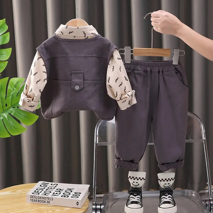Boys Little Explorer 3-Piece Set – Jacket, Shirt & Joggers TrendyKid