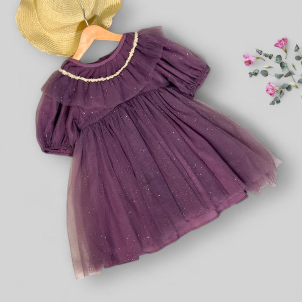 Girls Shimmer Purple Dress