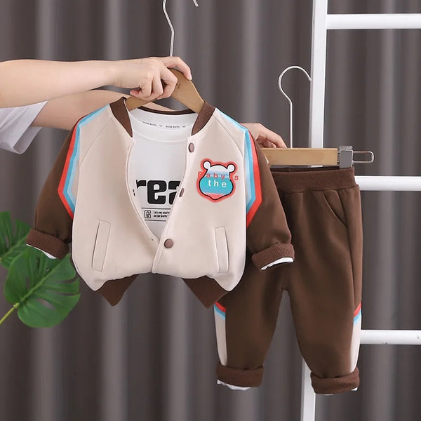 Boys Varsity Jacket T-shirt And Joggers Set