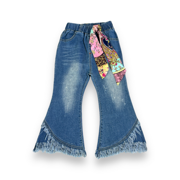 Girls Stylish Jeans With Scarf