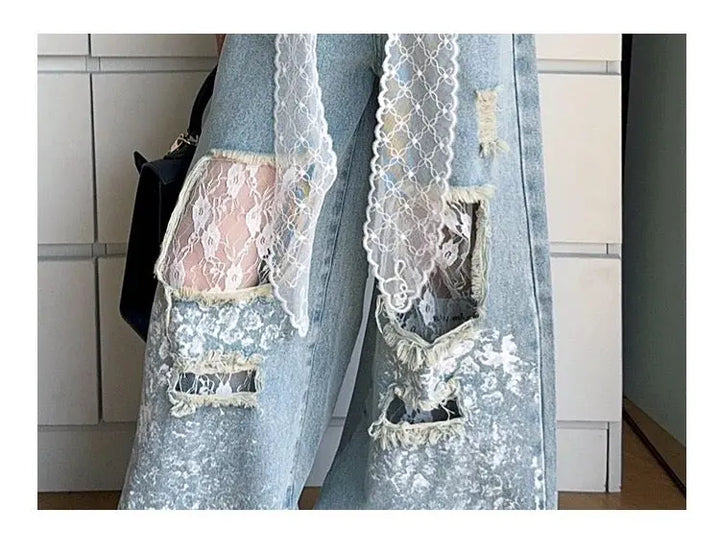 Girls Rugged Designer Wide-Fit Jeans TrendyKid