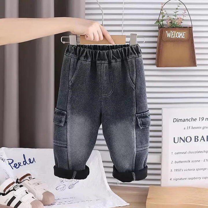 Boys Quilted Denim Patch Jacket & Winter Jeans Set TrendyKid