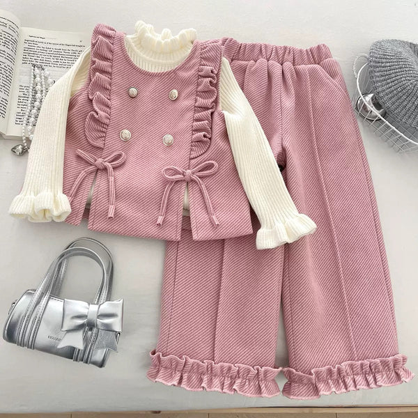Girls Blush Ruffle Princess Winter Co-ord Set TrendyKid