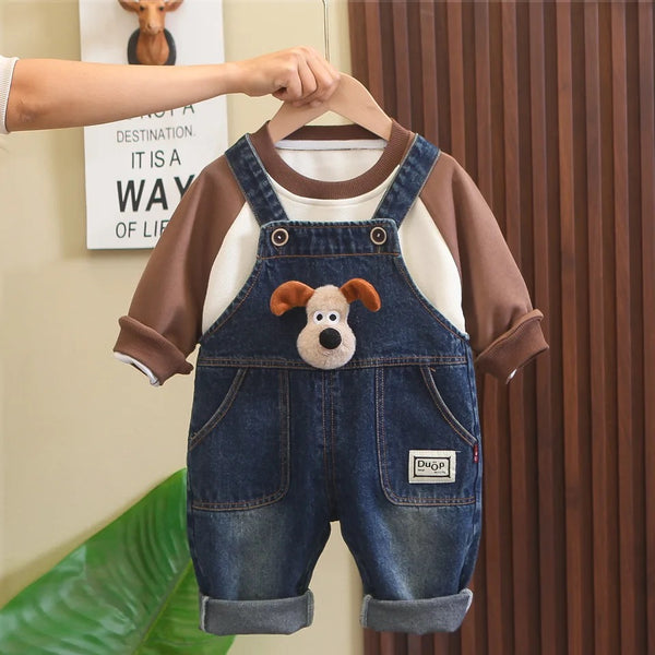 Boys Denim Dungaree And SweatShirt Set