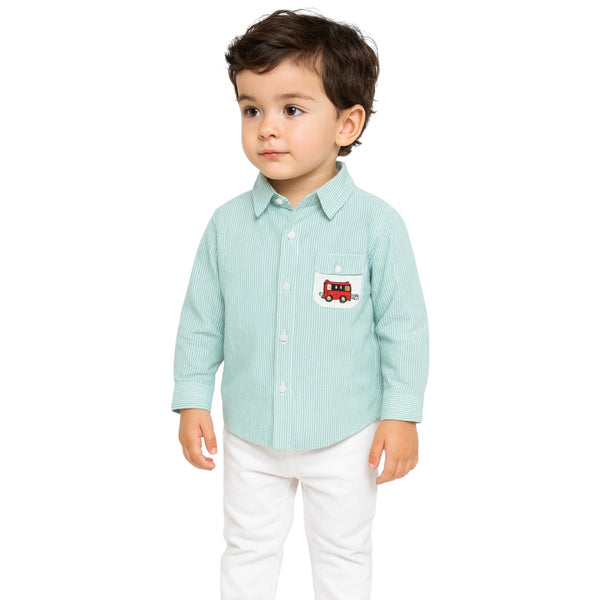 Boys Linen-Striped Shirt