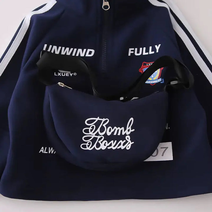 Boys Navy Blue Jogger Set With Bag TrendyKid