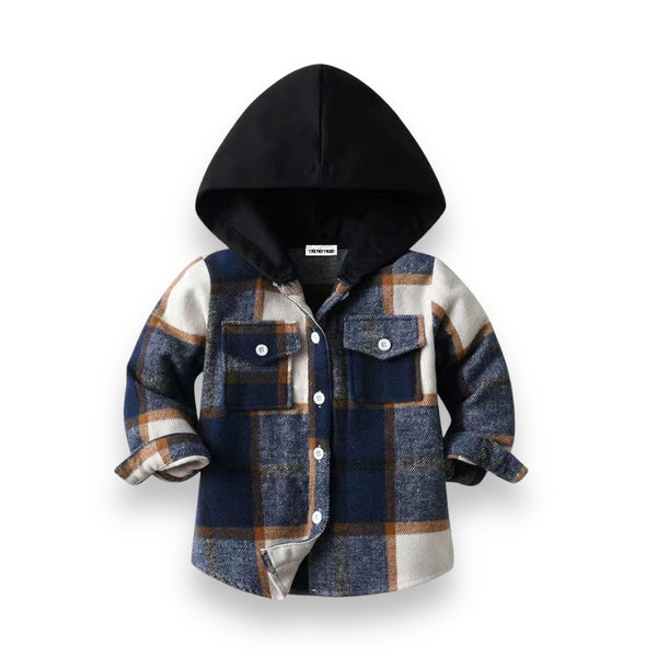 Boys Stylish Hoodie Checkered Shirt