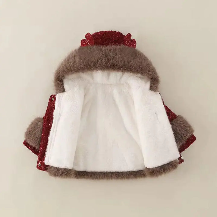 Girls Ruby Frost Fur-Trimmed Party Jacket TrendyKid