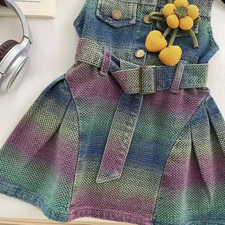Girls Ombre Belted Denim Dress TrendyKid