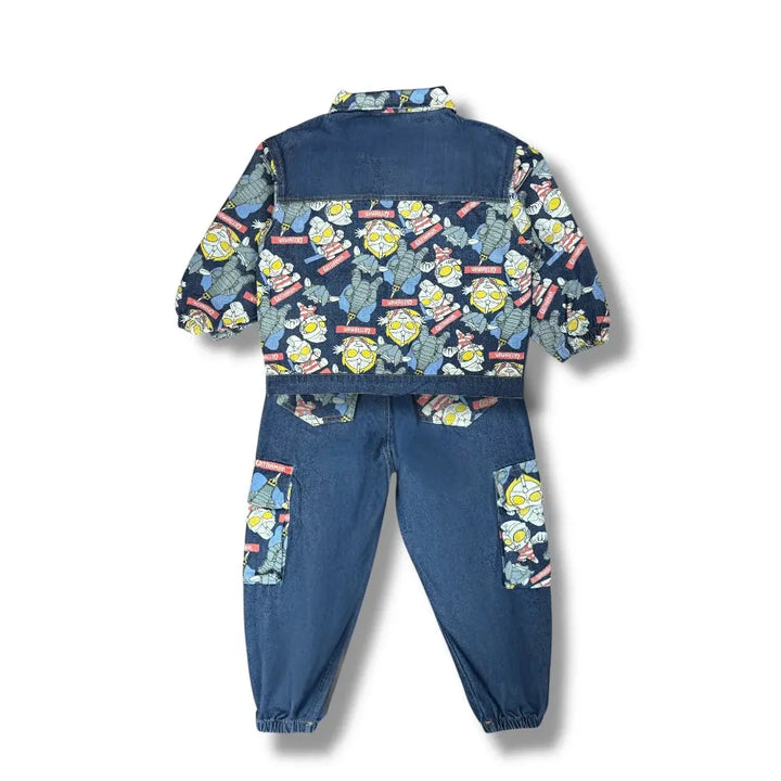 Boys Graphic-Print Denim Co-Ord Set TrendyKid