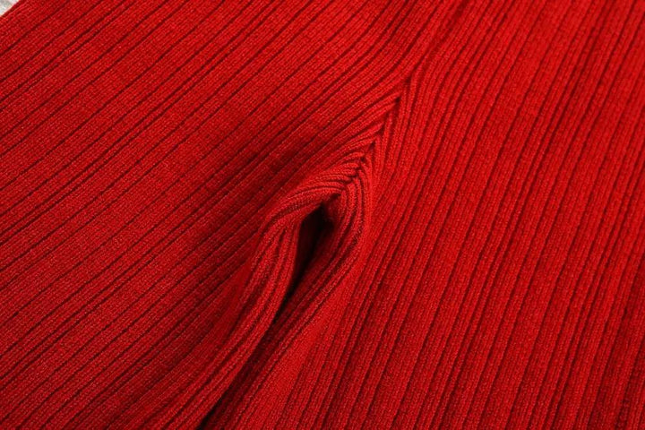 Girls Cherry Red Knit Co-ord Set with Peter Pan Collar TrendyKid