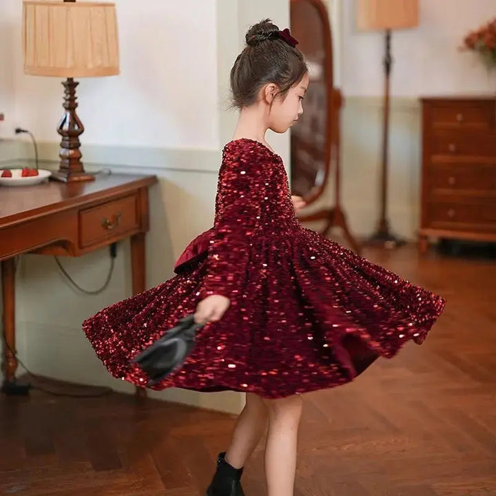 Girls Red Shimmer Dress TrendyKid