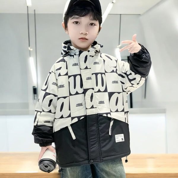 Boys Hoodie Long Printed Jacket