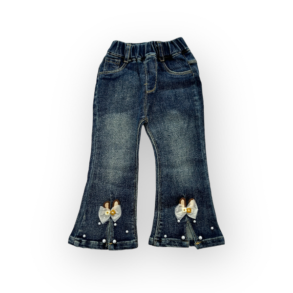 Girls Flower Patch Boot-Cut Jeans