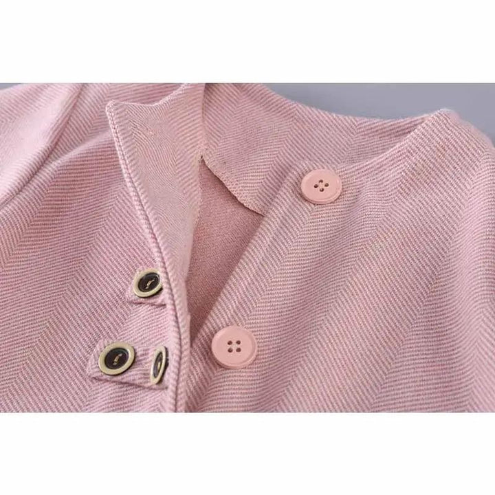 Toddler Girl's Pink Wool-Blend Coat and Wide-Leg Pants Set