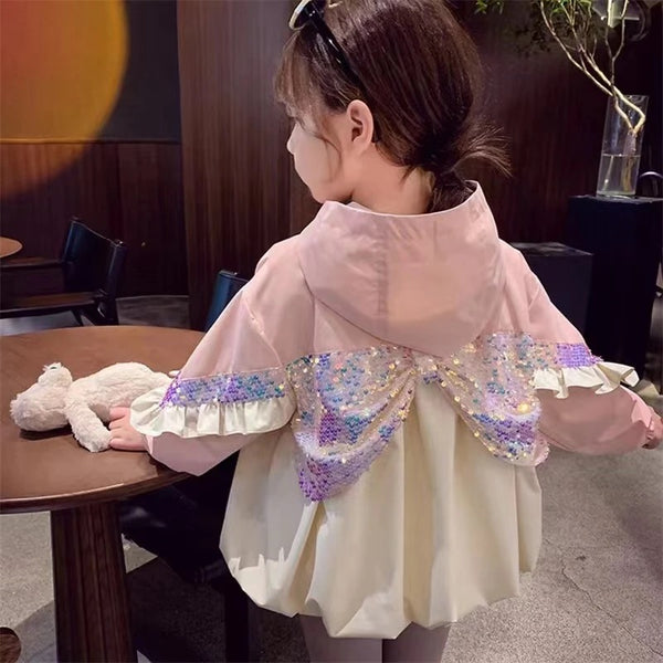 Girls Shimmer Bow Jacket