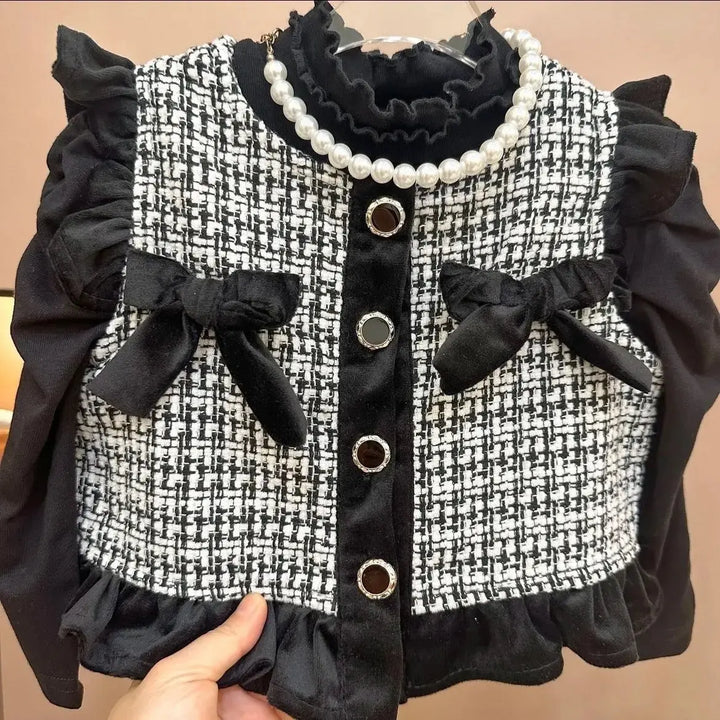 Girls Tweed-Bow Detail 3 Piece Set TrendyKid