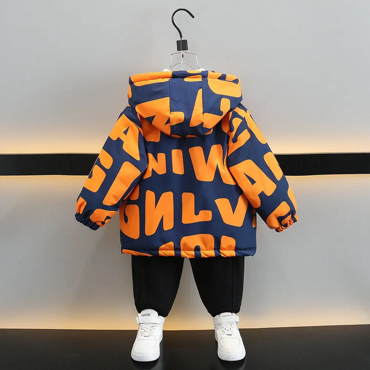 Boys All Over Printed Long Fleece Jacket TrendyKid