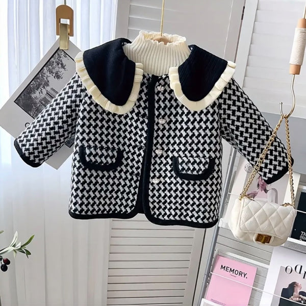 Girls Designer Spread Collar Coat