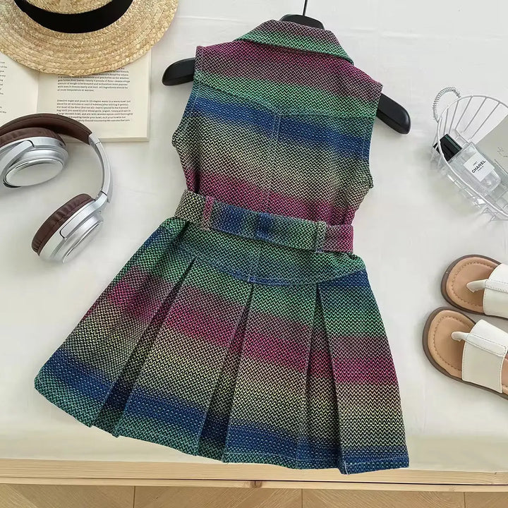 Girls Ombre Belted Denim Dress TrendyKid