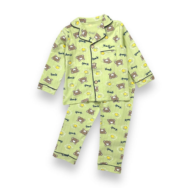 Boys Printed Green Night Suit