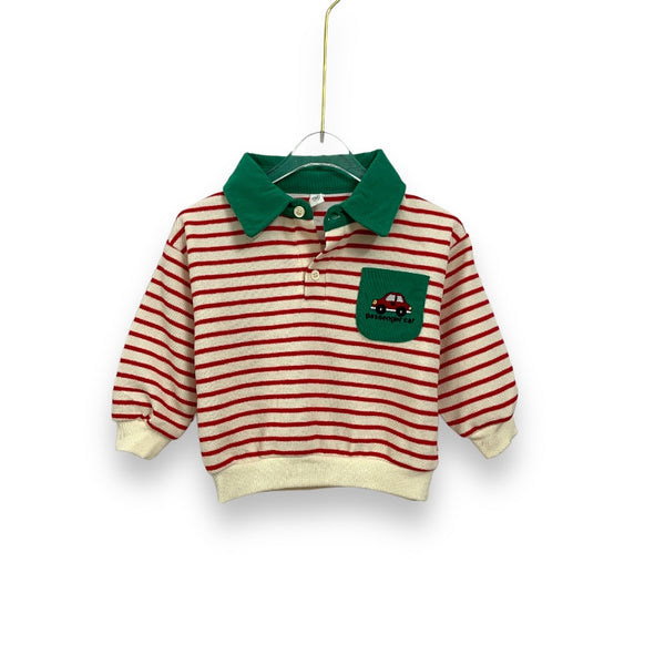 Boys Polo Neck Striped Full Sleeves T-shirt