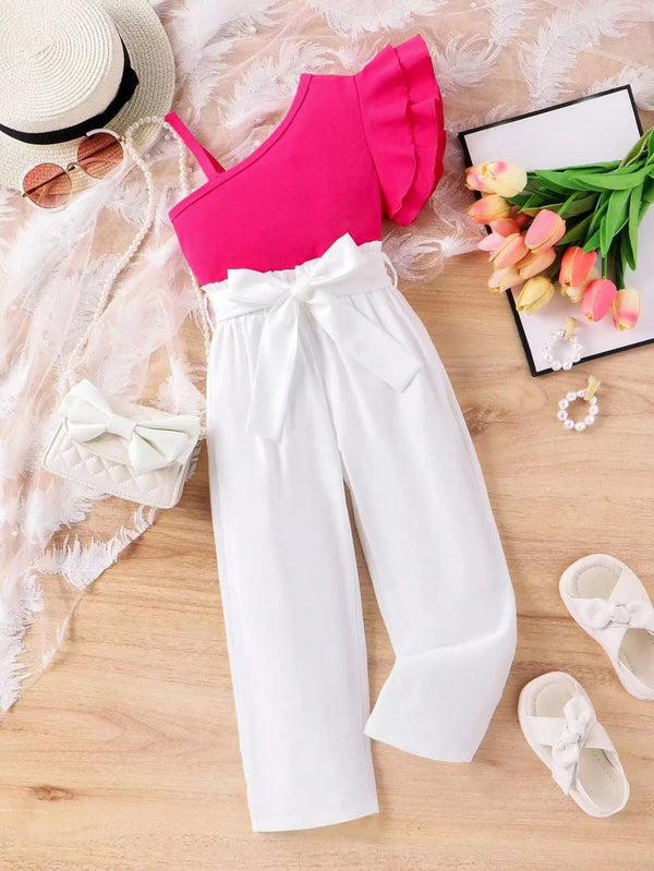 Girls Off Shoulder Top And Pants 2 Pcs Set