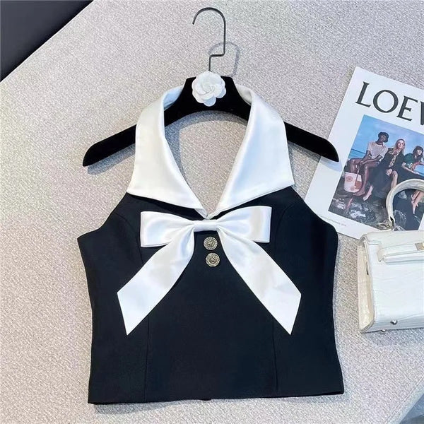 Girls Designer Halter Bow Top