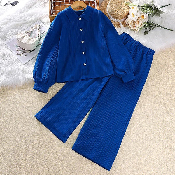 Girls Self Pleated Co-Ord Set