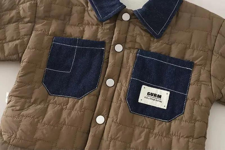 Boys Quilted Denim Patch Jacket & Winter Jeans Set TrendyKid