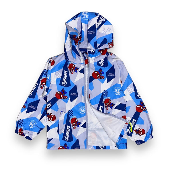 Boys super hero printed hooded jacket