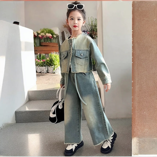 Girls Rugged Denim Co-ord Set