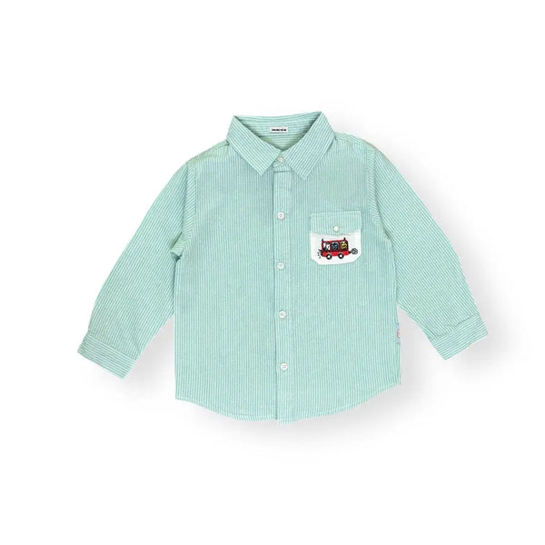 Boys Linen-Striped Shirt
