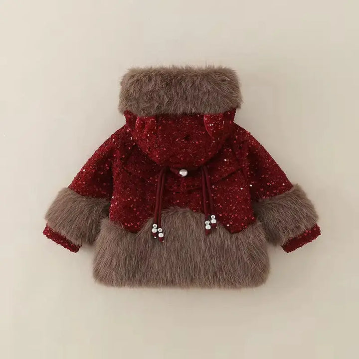 Girls Ruby Frost Fur-Trimmed Party Jacket TrendyKid