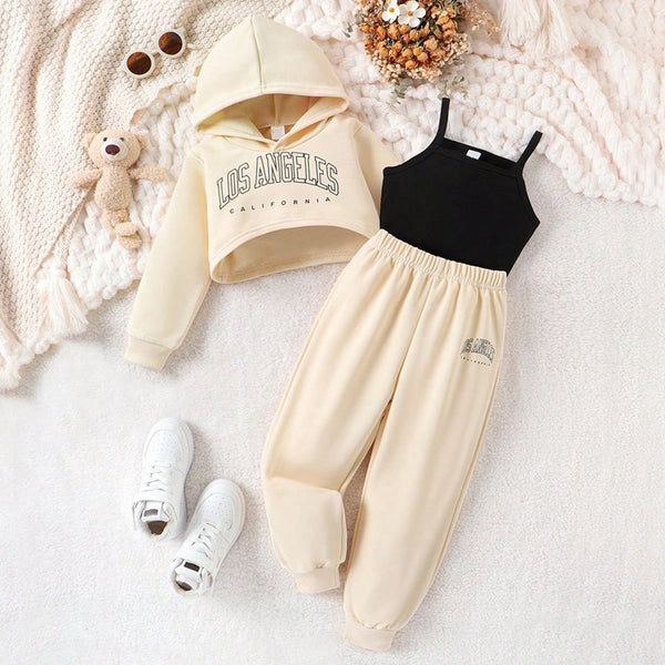 Girls Camisole Top, Inner And Pants 3 Pcs Set