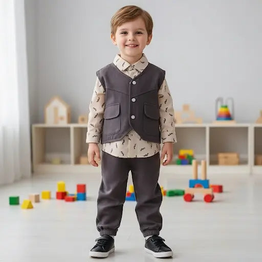Boys Little Explorer 3-Piece Set – Jacket, Shirt & Joggers TrendyKid