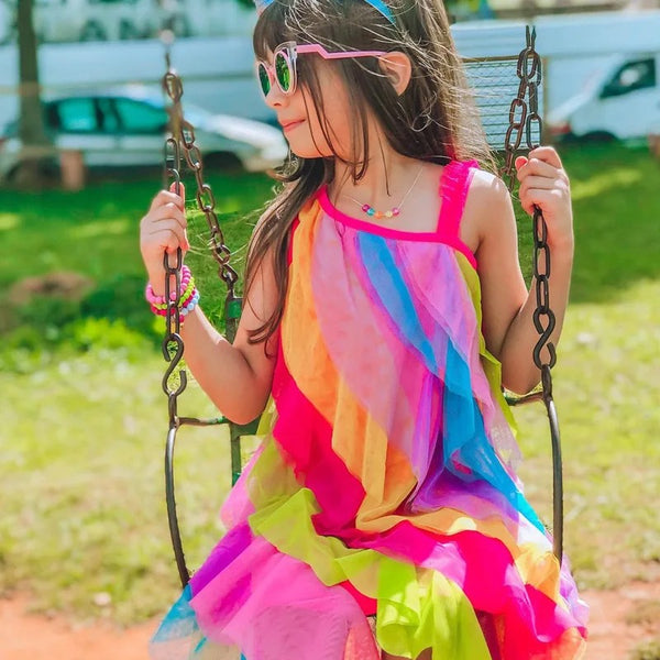 Girls Rainbow Strap Dress