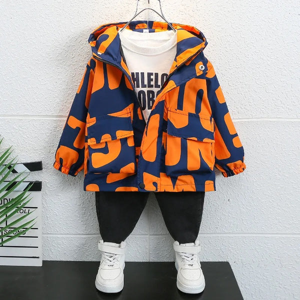 Boys All Over Printed Long Jacket