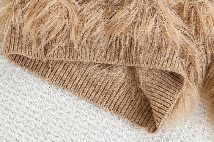 Girls Knitted Winter Co-ord Set with Faux Fur Detailing TrendyKid