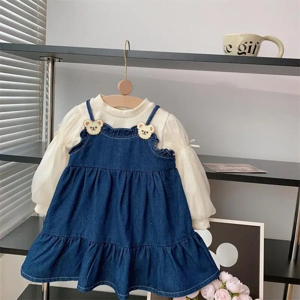 Girls Denim Dress With Top