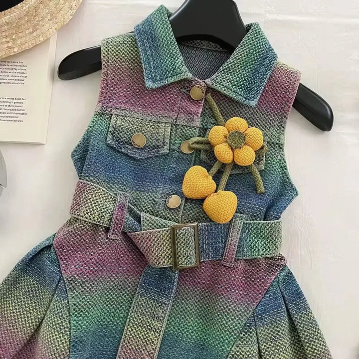 Girls Ombre Belted Denim Dress TrendyKid