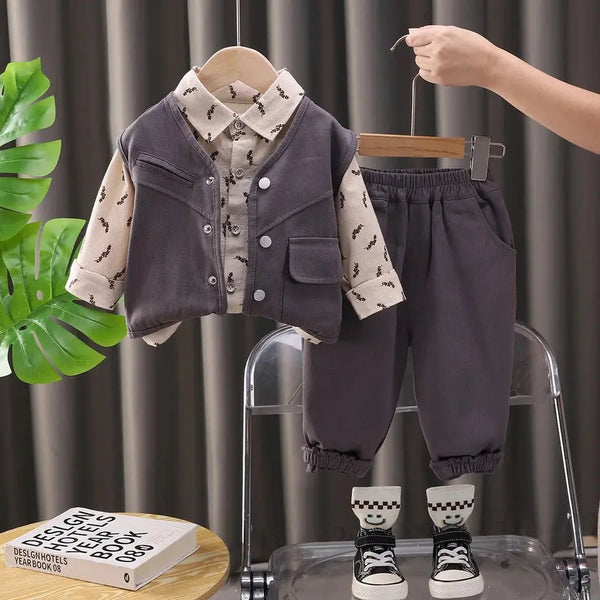 Boys Little Explorer 3-Piece Set – Jacket, Shirt & Joggers TrendyKid