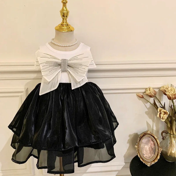 Girls Big Bow Party Dress