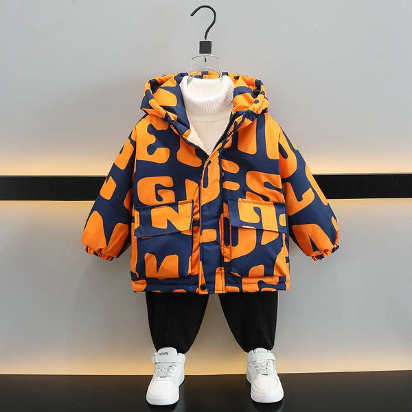 Boys All Over Printed Long Fleece Jacket TrendyKid