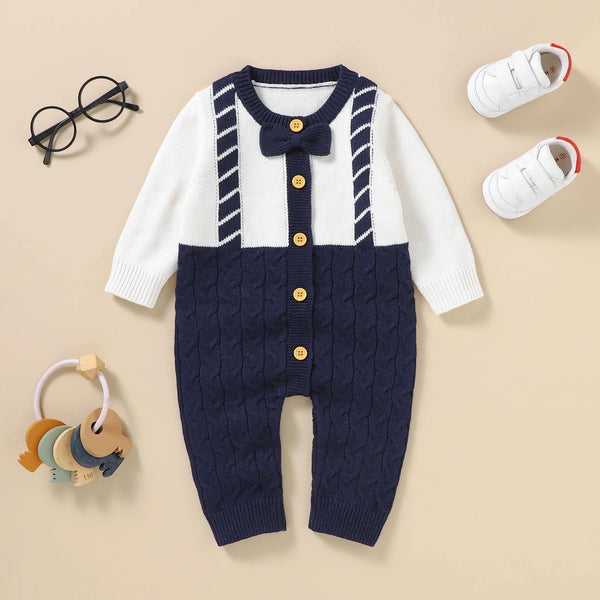 Baby Knitted Romper With Bow