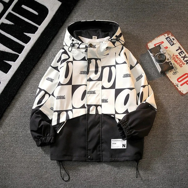 Boys Hoodie Long Printed Jacket